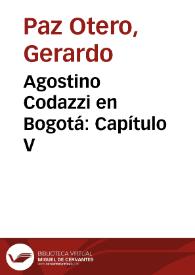 Agostino Codazzi en Bogotá: Capítulo V