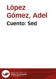Cuento: Sed