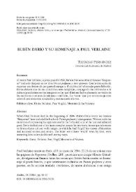 Rubén Darío y su homenaje a Paul Verlaine