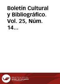 Boletín Cultural y Bibliográfico. Vol. 25, Núm. 14 (1988)