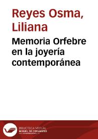 Memoria Orfebre en la joyería contemporánea