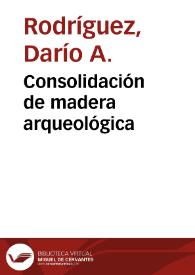 Consolidación de madera arqueológica