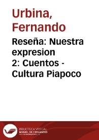 Reseña: Nuestra expresion 2: Cuentos - Cultura Piapoco