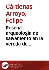 Reseña: arqueología de salvamento en la vereda de Tajumbina, Municipio de la Cruz (Nariño)