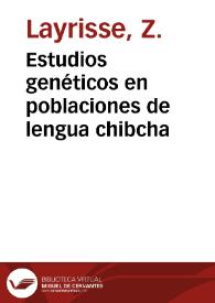 Estudios genéticos en poblaciones de lengua chibcha