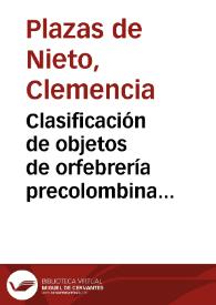 Clasificación de objetos de orfebrería precolombina según su uso