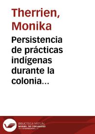 Persistencia de prácticas indígenas durante la colonia en el altiplano Cundiboyacense