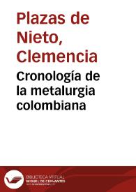 Cronología de la metalurgia colombiana
