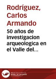 50 años de investigacion arqueologica en el Valle del Cauca