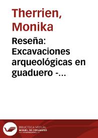 Reseña: Excavaciones arqueológicas en guaduero - cundinamarca  Cecilia de Hernández y Carmen de Fulleda