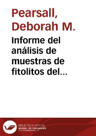 Informe del análisis de muestras de fitolitos del Valle del Cauca