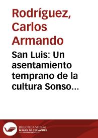 San Luis: Un asentamiento temprano de la cultura Sonso en la llanura aluvial del Pacífico