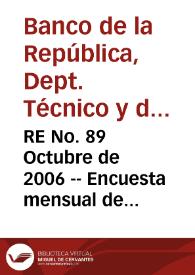 RE No. 89 Octubre de 2006 -- Encuesta mensual de expectativas