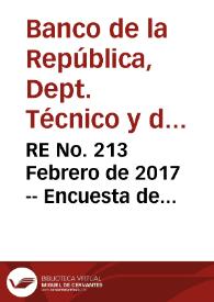 RE No. 213 Febrero  de 2017 -- Encuesta de expectativas de enero de 2017