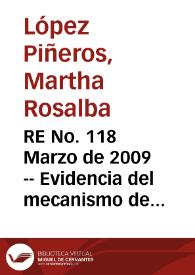 RE No. 118 Marzo de 2009 -- Evidencia del mecanismo de acelerador financiero en Colombia