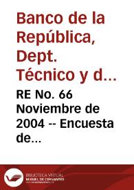 RE No. 66 Noviembre de 2004 -- Encuesta de expectativas de octubre de 2004