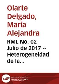RML No. 02 Julio de 2017 -- Heterogeneidad de la demanda de trabajo en el sector manufacturero de Colombia
