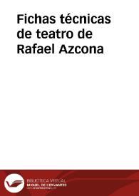 Fichas técnicas de teatro de Rafael Azcona