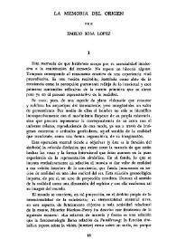 La memoria del origen