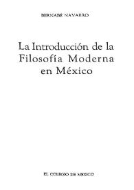  La introducción de la filosofía moderna en México