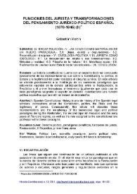 Funciones del jurista y transformación del pensamiento jurídico-político español (1870-1945) (II)