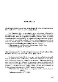 Anales de Literatura Española, núm. 19 (2007). Resúmenes