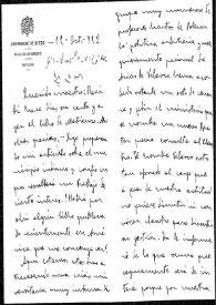 Carta de José María Ots a Rafael Altamira. Oviedo, 12 de octubre de 1923