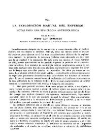 La exploración manual del enfermo. Notas para una semiología antropológica