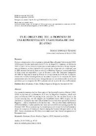 En el origen del TEU: a propósito de una representación unamuniana de 1940 ('El otro')