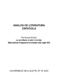 La escritura (casi) invisible. Narradoras hispanoamericanas del siglo XIX