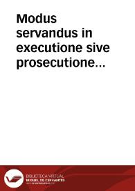 Modus servandus in executione sive prosecutione gratiae expectativae
