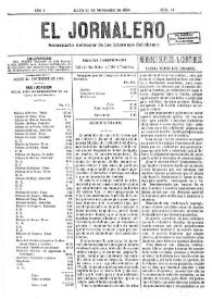 El Jornalero : semanario defensor de los intereses del obrero (Alcoy). Año 1, núm. 10, 23 de noviembre de 1889