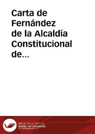 Carta de Fernández de la Alcaldía Constitucional de Mieres a Rafael Altamira. Mieres, 11 de octubre de 1910