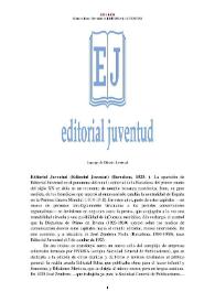 Editorial Juventud (Editorial Joventut) (Barcelona, 1923-  ) [Semblanza]