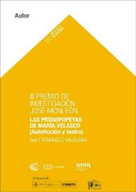 Las prosopopeyas de María Velasco (Autoficción y teatro)