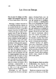 Cuadernos hispanoamericanos, núm. 588 (junio 1999). Los libros en Europa