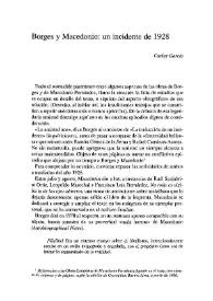 Borges y Macedonio, un incidente de 1928