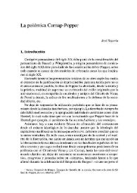 La polémica Carnap-Popper