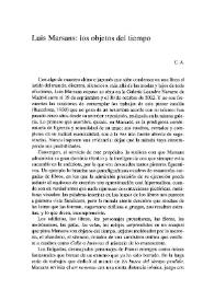 Luis Marsans: los objetos del tiempo