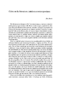 Cuba en la literatura catalana contemporánea