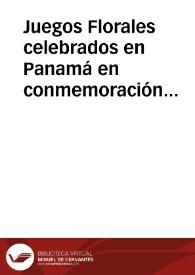 Juegos Florales celebrados en Panamá en conmemoración del tercer centenario de la muerte de Cervantes 