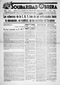 Solidaridad Obrera : Órgano y Portavoz de la Confederación Regional del Trabajo de Levante. Núm. 119, 22 de mayo de 1936
