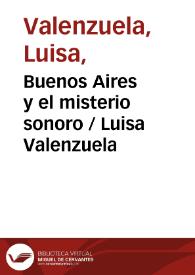 Buenos Aires y el misterio sonoro