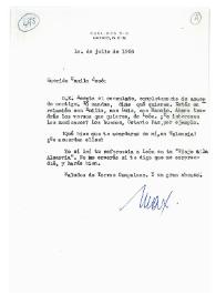 Carta de Max Aub a Camilo José Cela. México, 10 de julio de 1958