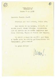 Carta de Max Aub a Camilo José Cela. México, 8 de enero de 1960