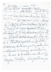 Carta de Jorge Guillén a Camilo José Cela. Puerto Rico, 3 de marzo de 1964
