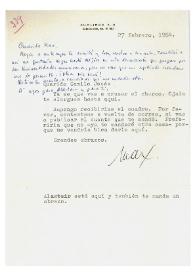 Carta de Max Aub a Camilo José Cela. México, 27 de febrero de 1964