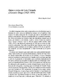 Quince cartas de Luis Cernuda a Gerardo Diego (1925-1959)