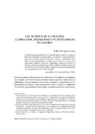 Los secretos de la memoria. Guerra civil, franquismo y fuentes orales en Almería