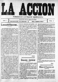La Acción : periódico católico quincenal. Núm. 2, 31 de agosto de 1907